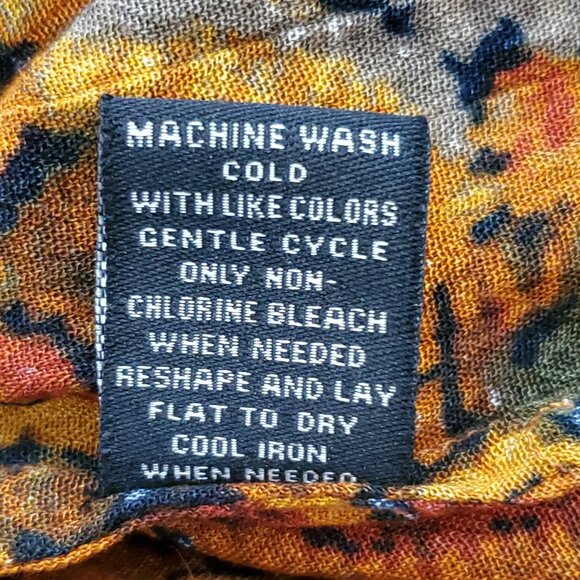 Intro Rust Multi Abstract Paisley Button Front Long Sleeve Women's Tunic Top XL - Picture 10 of 12